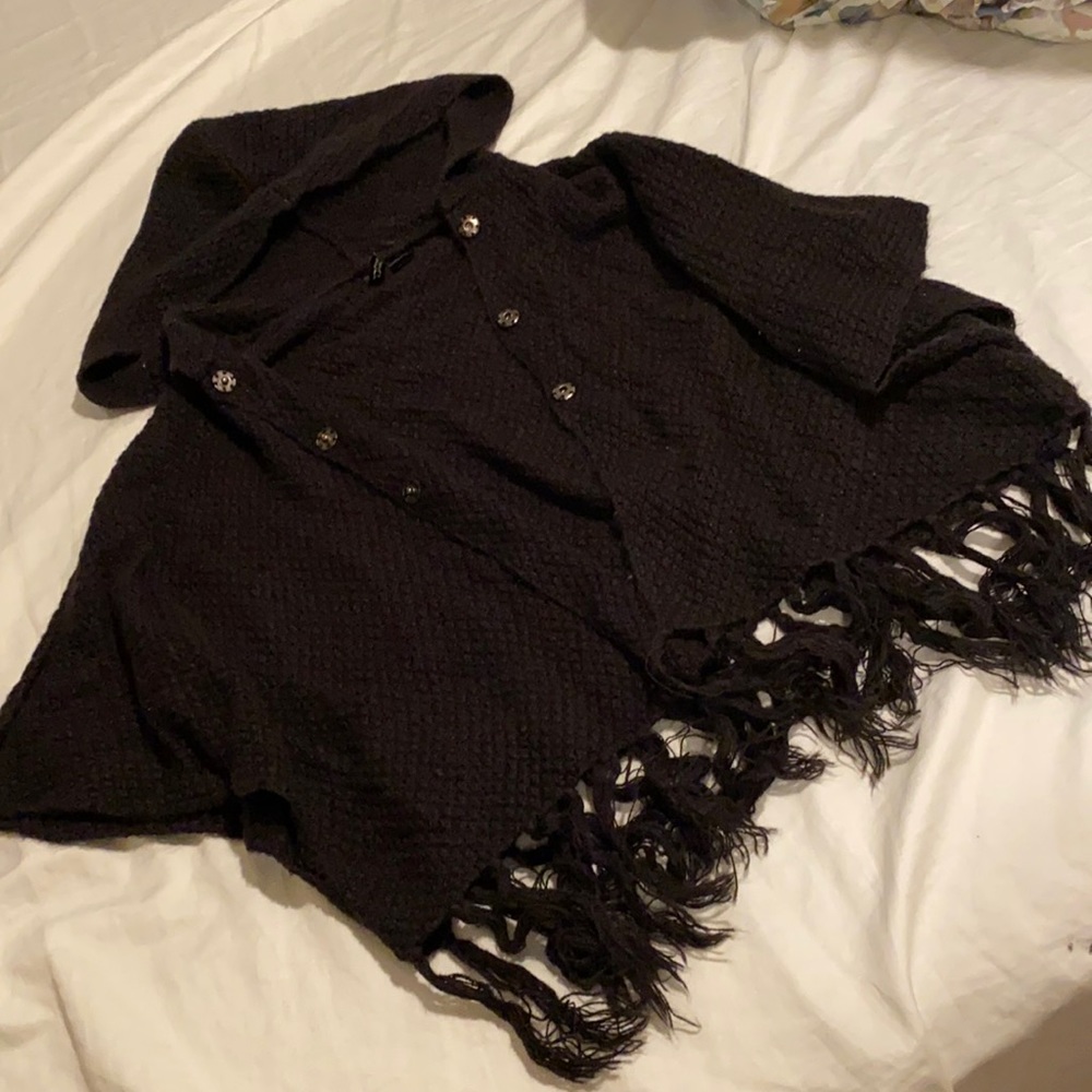 H&M hooded poncho brown